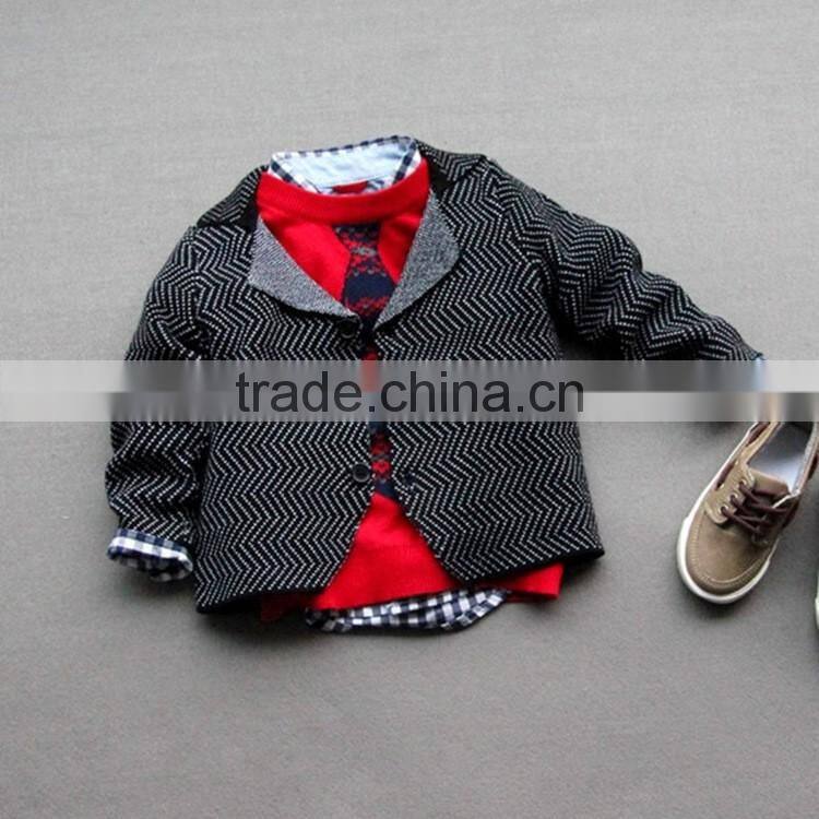 Hiah quality baby kids sweater coat fashion raised grain knitting boys casual cotton blazer