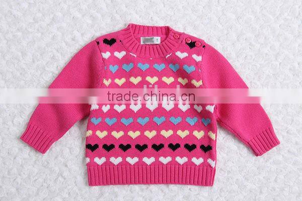 Fashion knitted heart jacquard pullover sweater