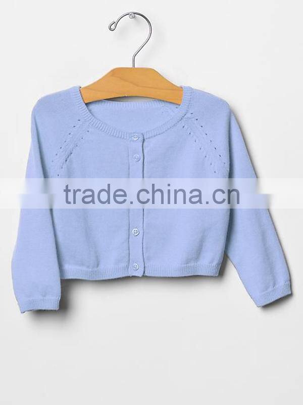 Crew neck button front baby raglan cardigan