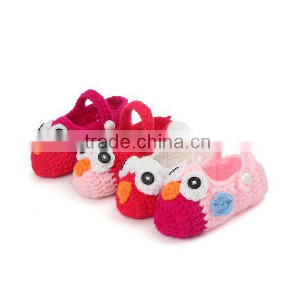 Cartoon Owl Style Shoes Design for Baby Crochet