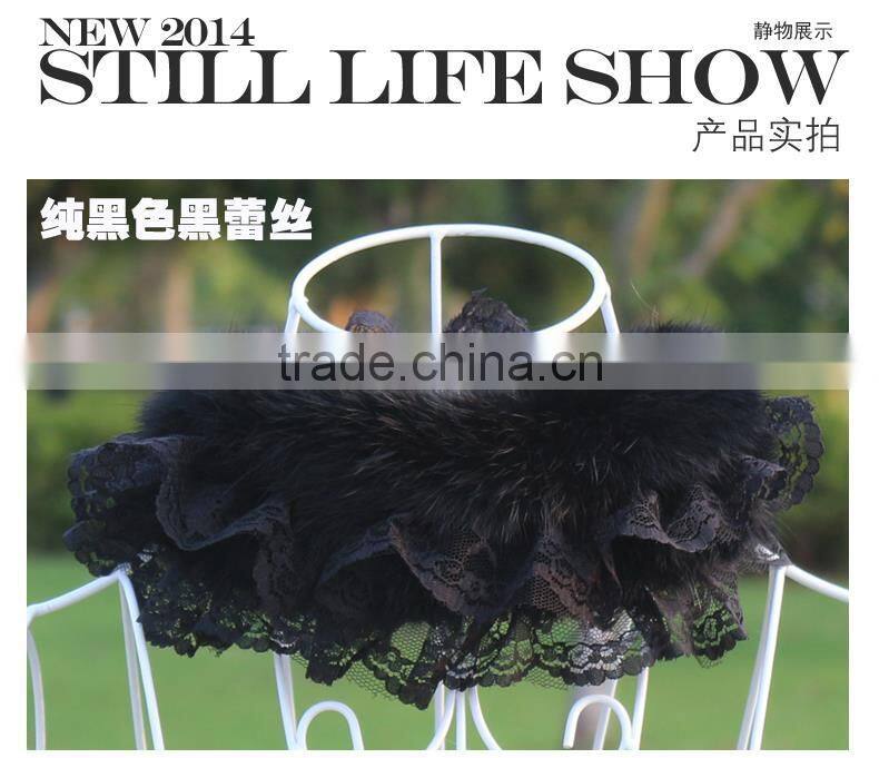 Lace real Fur Collar Scarf Coat Warm Wrap Fake Neck Ring Winter Fox Rabbit Fur Cape Clothing Accessory Shawl Scarves