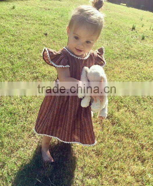 Girls Boho Tassles Cotton Dress Kids Back to School Dress