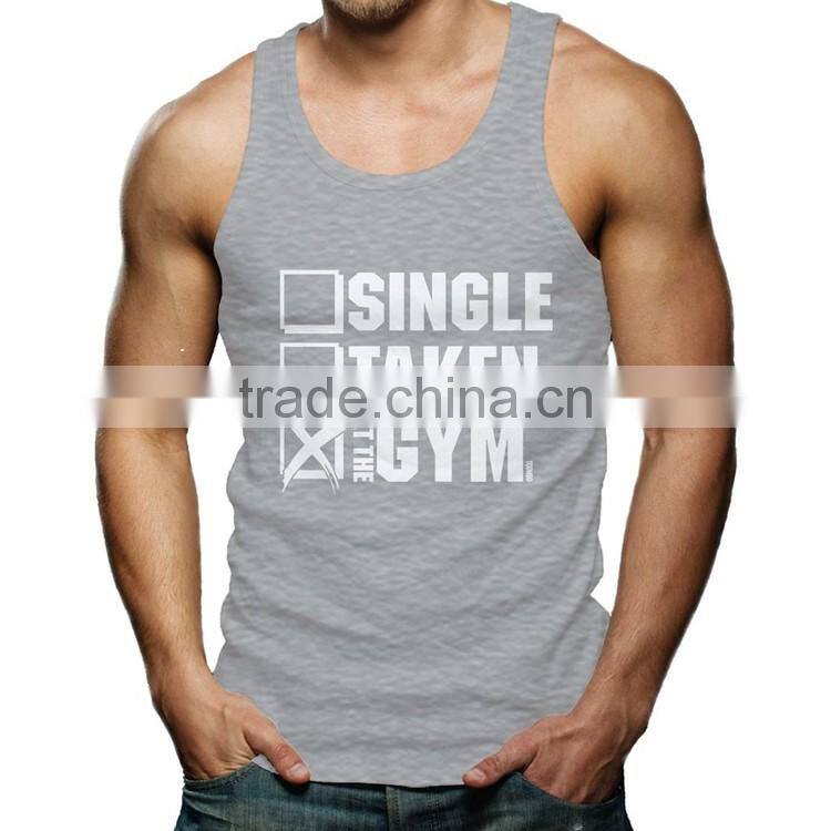Custom Silk Screen Printing Wholesale Bodybuilding Stringer 100 Cotton Tank Top