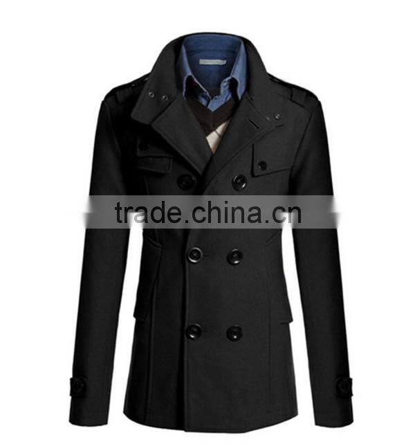 Hot sale 4 colors and 4 size for choice casual European stylish mature men coat woolen