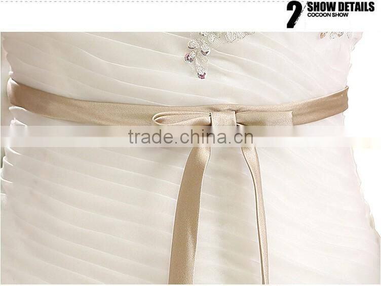 Sexy one shoulder long length back open evening dress fishtail wedding dress