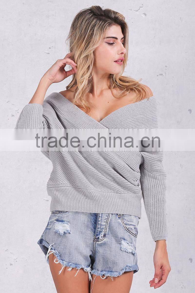V neck sweater women spring Autumn loose long batwing sleeve sweater tops Fashion pullovers thin sweaters jumper 2017