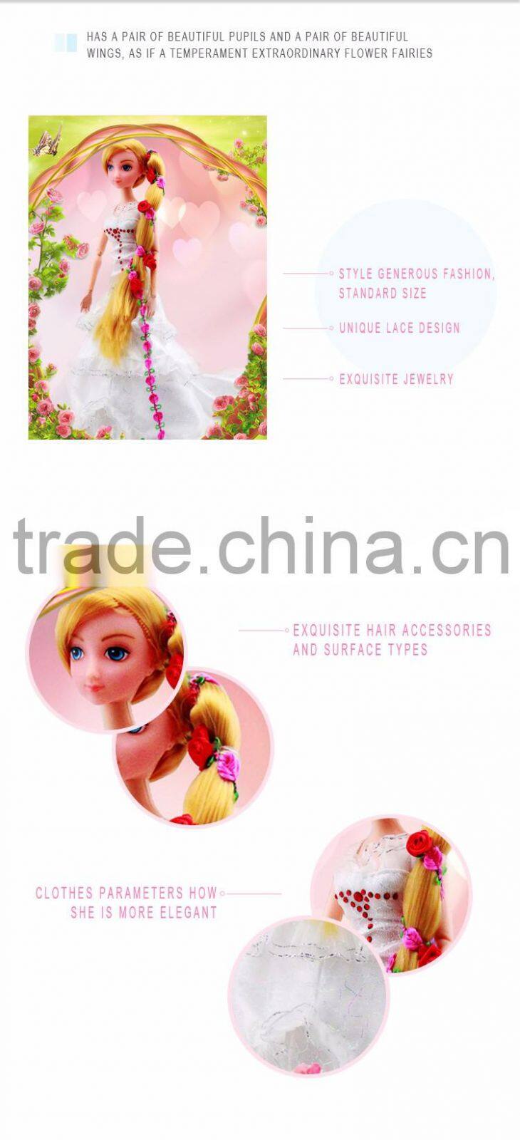 Custom 11.5 inch vinyl fashion american girl chucky fairy princess wedding clothes display barbiee doll