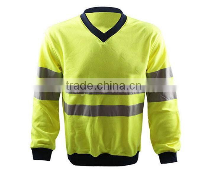 Hi-Vis fluorescent 3M reflective tape 100%cotton sweatshirt