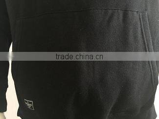 Men's fleece black embroidey pullover hoodie