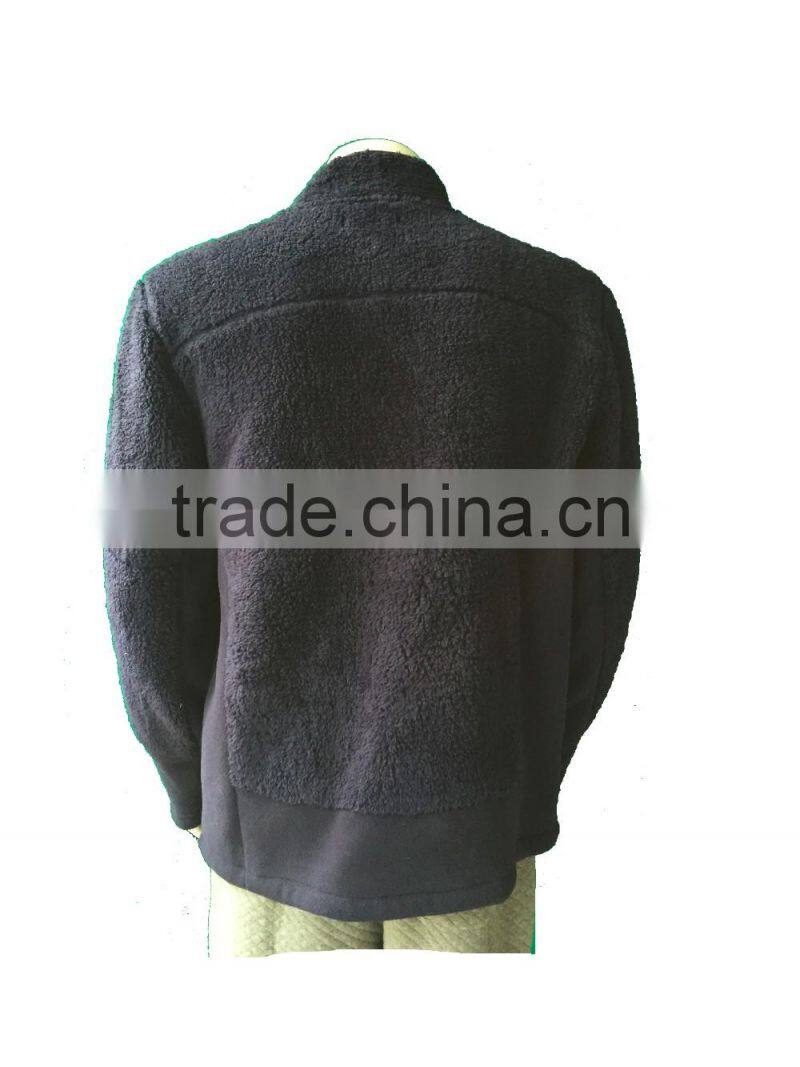 Men's windproof sweatshirt with 360gsm flannel fabric and zipper