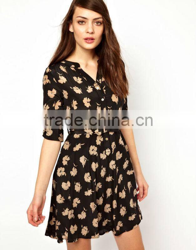 Silk Dress in Flower Print