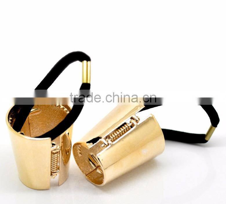 High Quality Accessories 1PC Gold Plated Alloy Circle Ring Hair Band Cuff Wrap Ponytail Holder