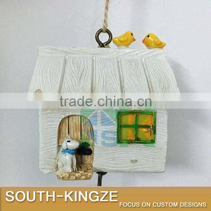 White Wood House Cat Plate Brass Stainless Ringing Bell