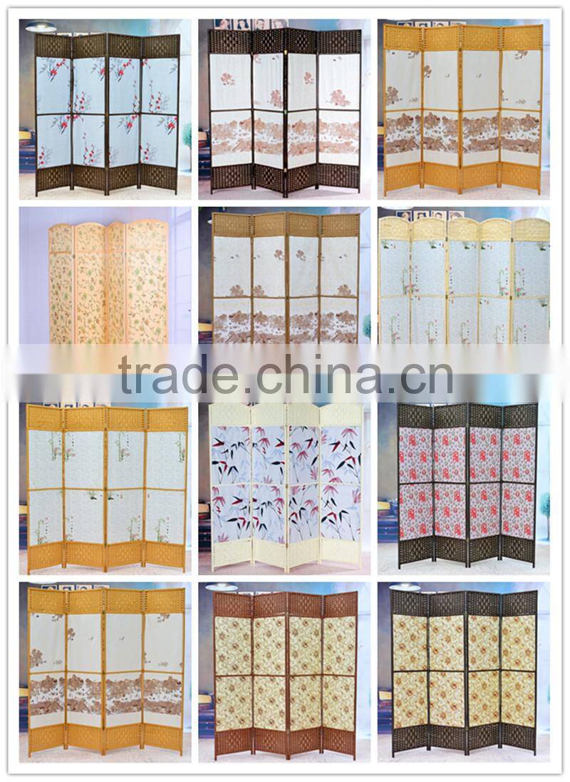 Bamboo newly wooden venetian Folding Screen Room Divider Pine Wood Frame with Bamboo Strips Screen GVSD035