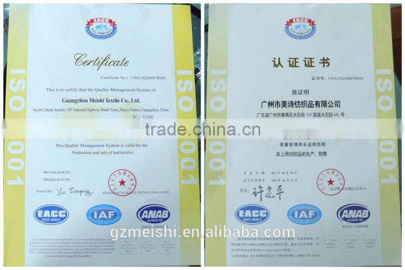 100% cotton fabric 100% polyurethane Laminate lining mattress protector