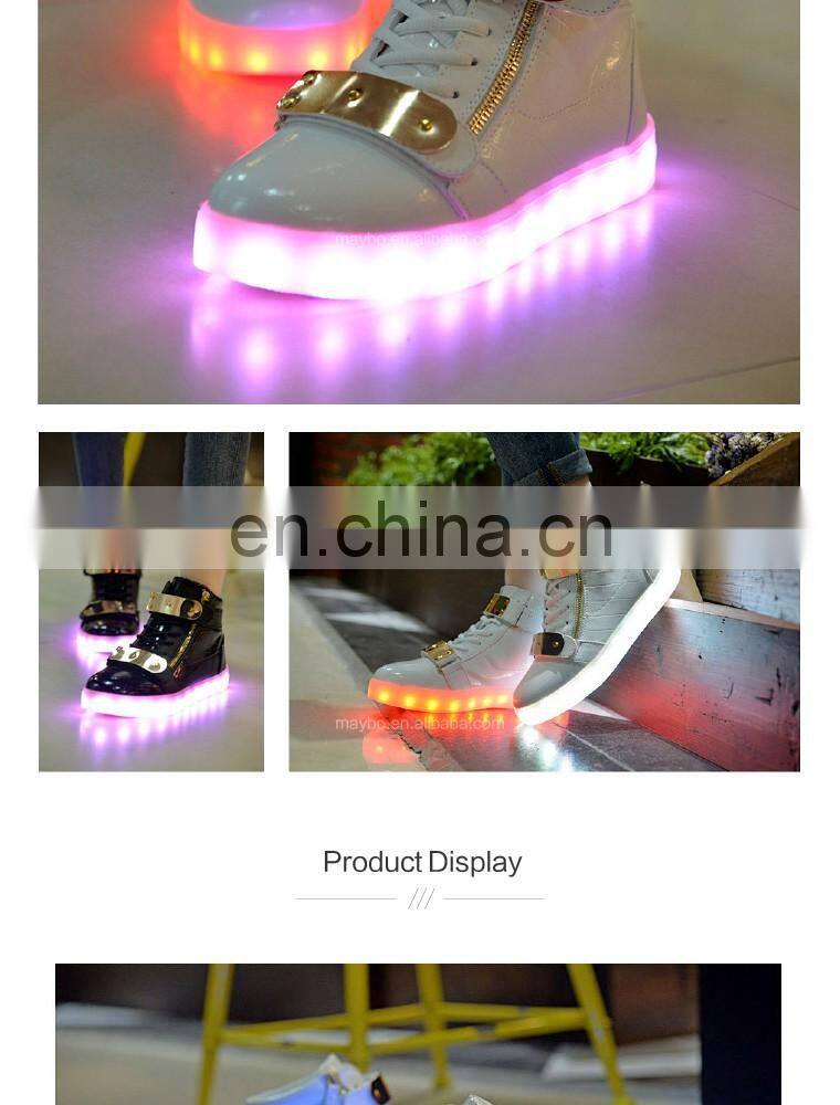 Wholesale footwear New design Ladies light shoes Men women dancing shoes luminous high cut LED shoes sneakers