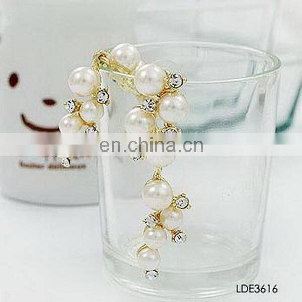 New fashion nice design exquisite crystal pearl dangle earring