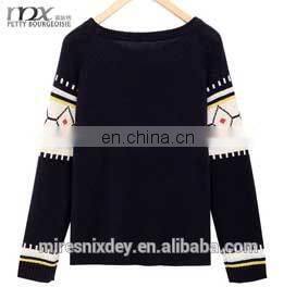 2014 spring raglan young collar vintage jacquard round collar slim long sleeve women sweater