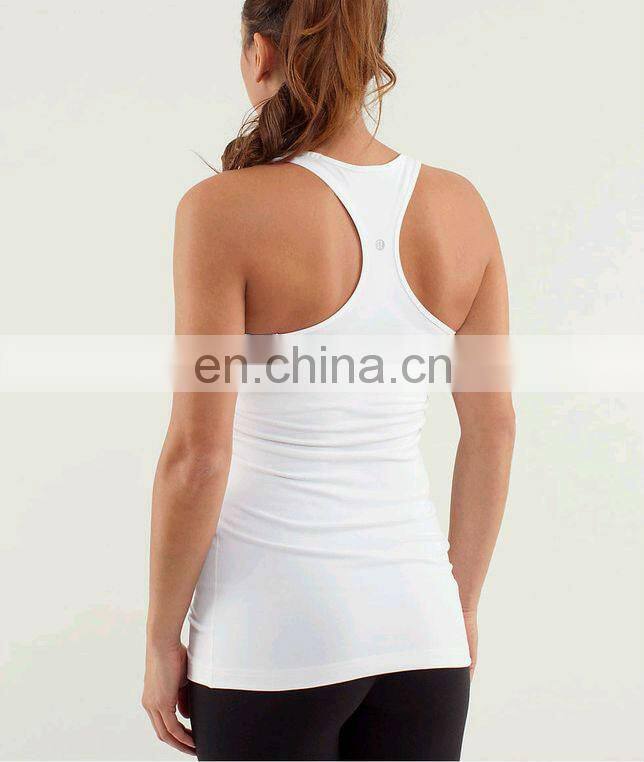 Simple design woman's white gym tops