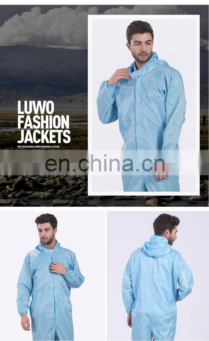 Custom Logo Polyester One-Piece Dust-proof Work Uniform Painted Work Coverall with Hat