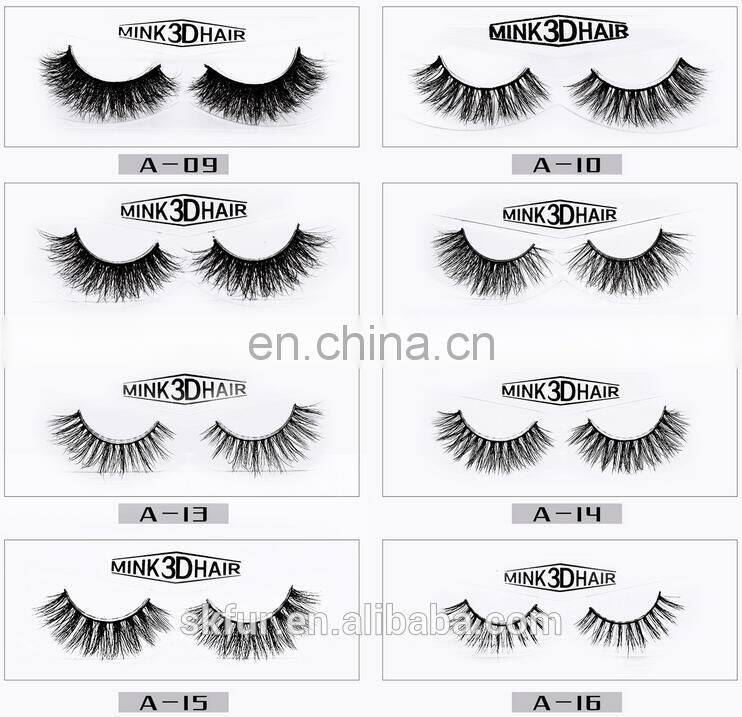 Factory wholesale private label invisible band individual 3d real mink strip eyelashes