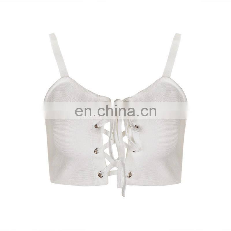 Sexy Ladies Cut-Out Lace up Bra Bralette Bustier Corset Vest Blouse Tank Crop Tops
