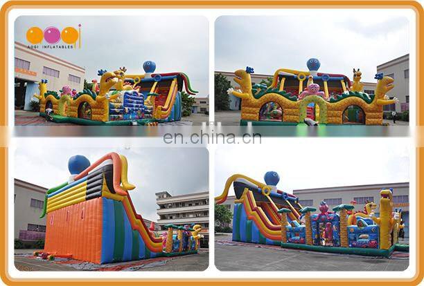 AOQI amusement park inflatable undersea fun city, inflatable obstacle course