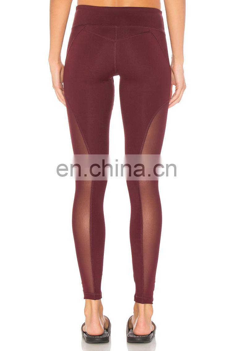 Latest Fashion women workout clothes hot sexy see-through yoga pants leggings mesh