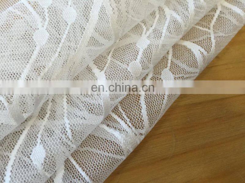 Wholesale JC AL8065 polyester spandex chemical lace fabric for wedding dress