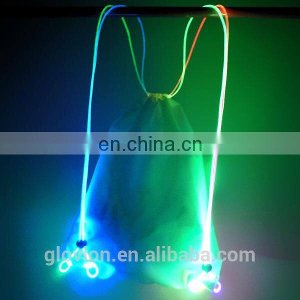 Hot selling led light backpack led safety night bag beautiful colorful bag