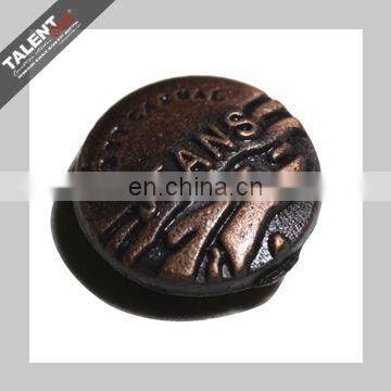 custom denim alloy rivet button with brand name logo