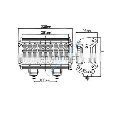 LED auxiliary lights 9inch 108w quad row waterproof IP68 one year warranty