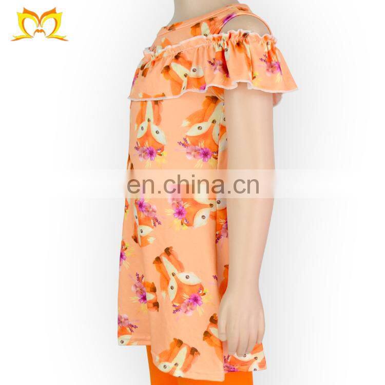 new design baby girls cactus printed cutting shoulder clothing children frock dress for kid