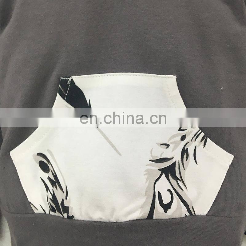 High Quality Infants& Toddlers Outfits Feather Print Hoodie And Trousers 2PCS Autumn Cotton Baby Boy Girl Set