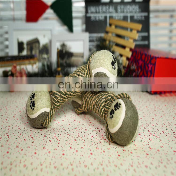 Durable Handmade Knitted dumbbell large pet toys dog