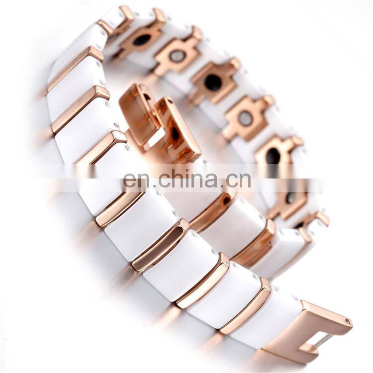 Mens magnet hematite tungsten ceramic magnetic bracelet health benefits