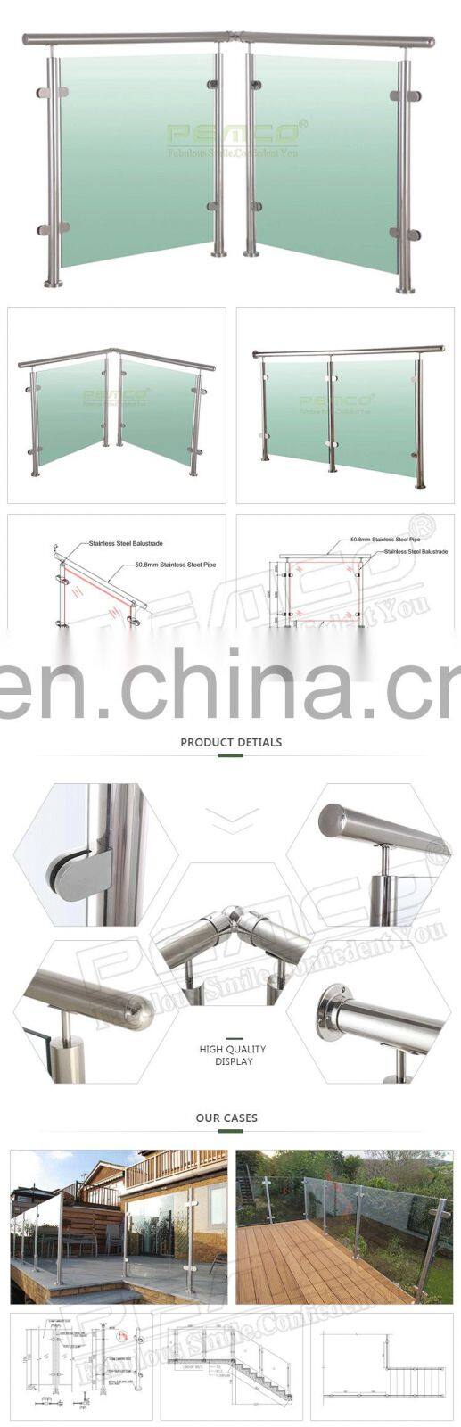 Outdoor balcony railing glass balustrade fittings prices handrail