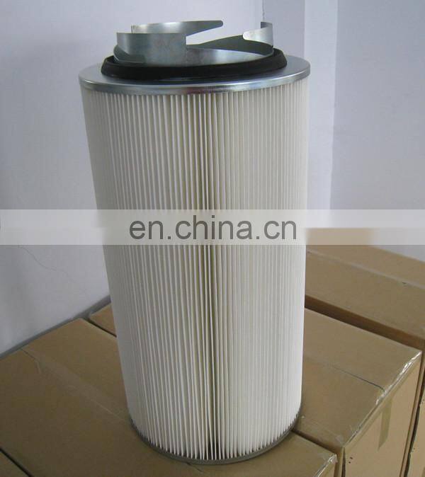 Washable pleated polyester cylinder dust collection air filter cartridge