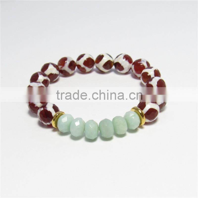 FULL-0315 Natural quartz different bracelet Facet stone bead bracelet