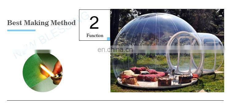 Factory cheap inflatable clear bubble tent for camping under the stars bubble tunnel