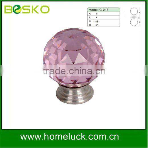 Colourful and pink crystal knob,diamond pink knob