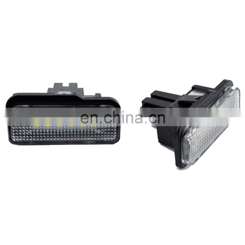 Carest 2PCS  Car LED License Plate Lights For Mercedes W211 W203 5D W219 R171 No Error for Benz White Number Plate lamp 12V