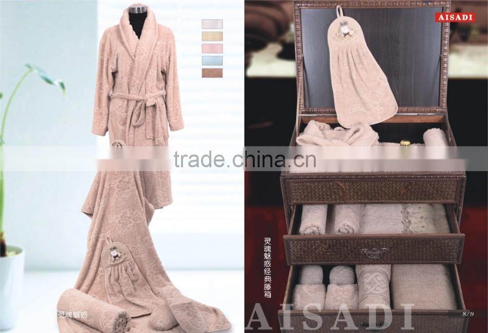 hot sell turkish cheap cotton pink bathrobes used for home