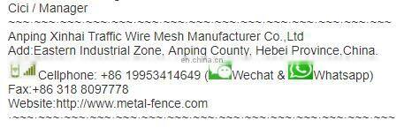 Triangular curved galvanized wire fence