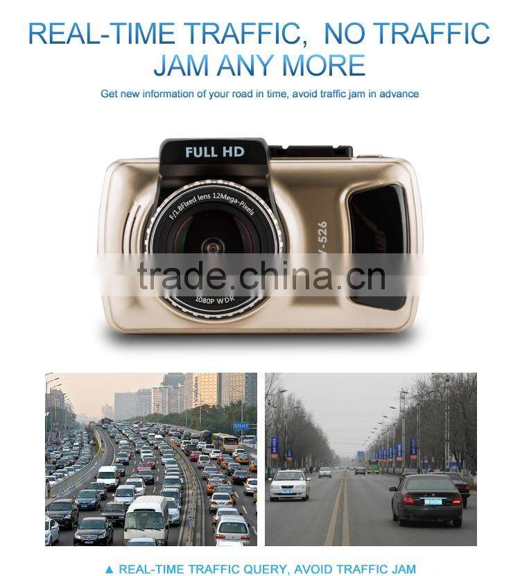 3 inch touch screen high full hd/night vision /G-sensor radar detector/russian gps voice tracker/car camera record four in one