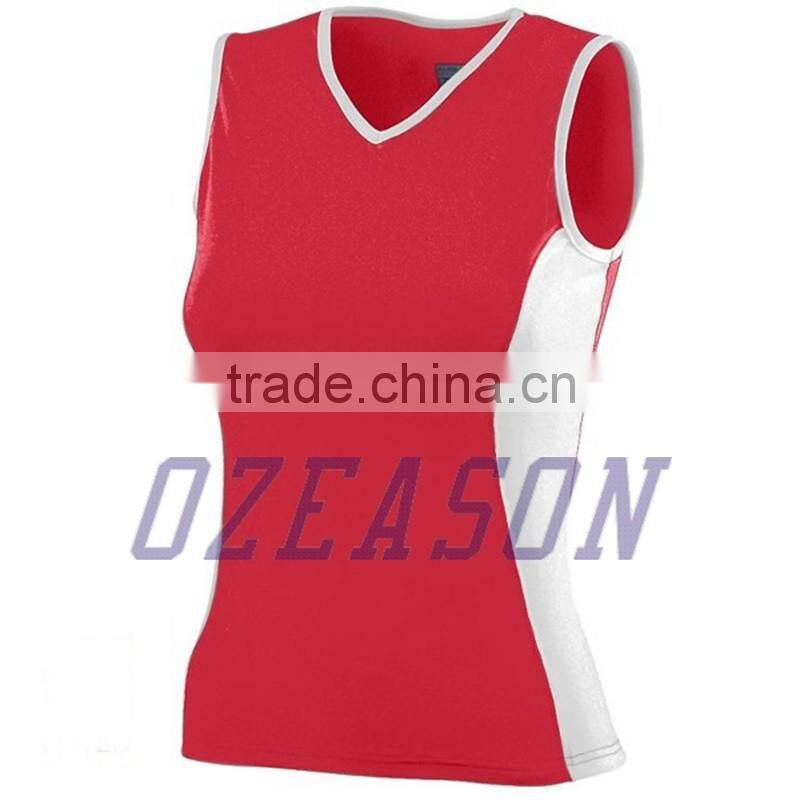 Wholesale latest design plain blank women's volleyball shirts