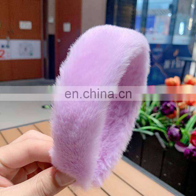 Autumn Hair Accessories Pink Fur Headband