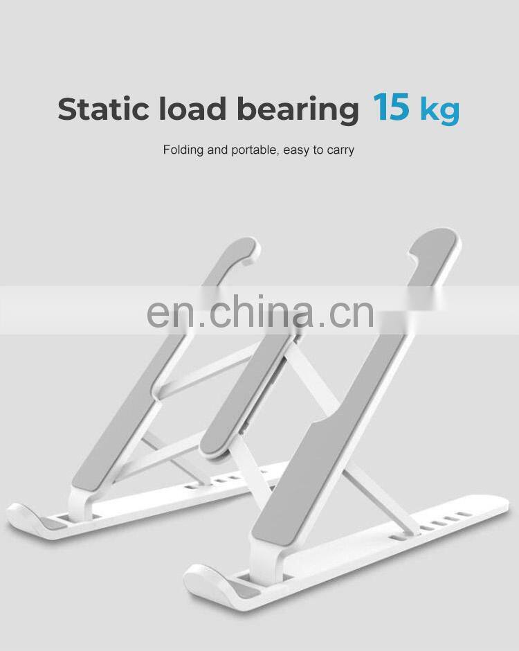 2021 Portable Plastic Foldable Laptop Stand Adjustable Height Folding Laptop Holder Stand