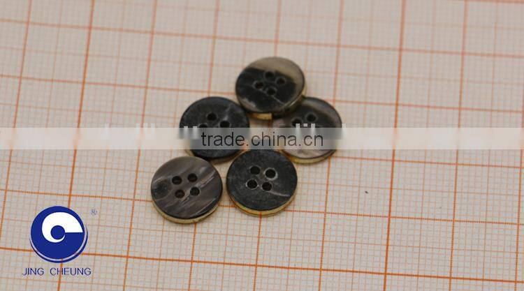 black mother pearl sea shell button with electroplate edges
