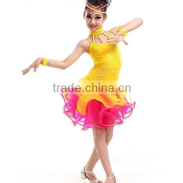 Good Luxury kids professional american competition latin dance costume latin dance cha cha cha dress